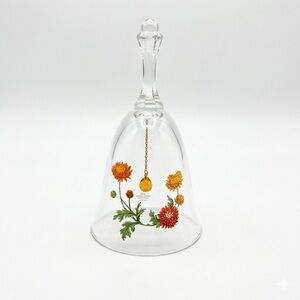 Vintage 24% Full Lead Crystal Floral Bell Handcrafted Austria Cottagecore Spring